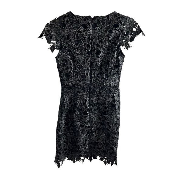 Molly Shayna Foiled‎ Lace Mini Dress Black Silver size 0 NWT - Picture 12 of 16